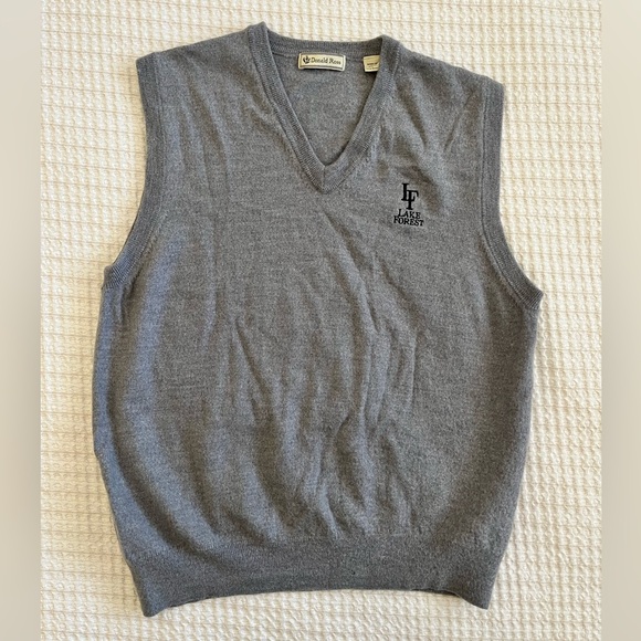 Vintage Donald Ross Merino Wool Sleeveless Sweater Vest ~ Lake Forest - Picture 1 of 6